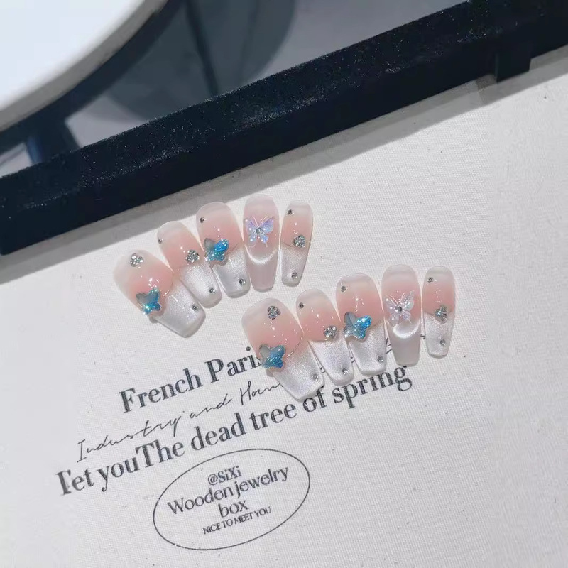 Coral Love Pure Hand-Wearing Armor Pure Desire Quality Light Luxury Advanced Daily Nail Art Removable Nail Art