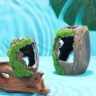 Fish Tank Landscaping Decoration Aquarium Resin Artificial Wine Barrel Hiding Cave Shrimp Nest Hiding House Stone Scenery Props