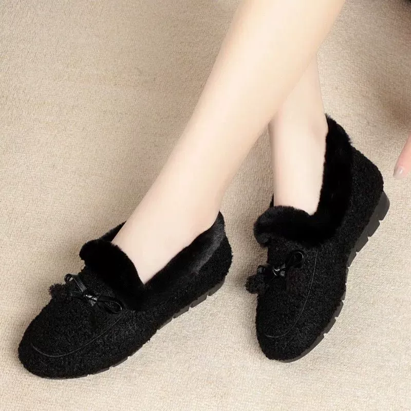 Теплые женские кроссовки на slip-on, мягкая подошва, подкладка из искусственного меха, размер 36–40