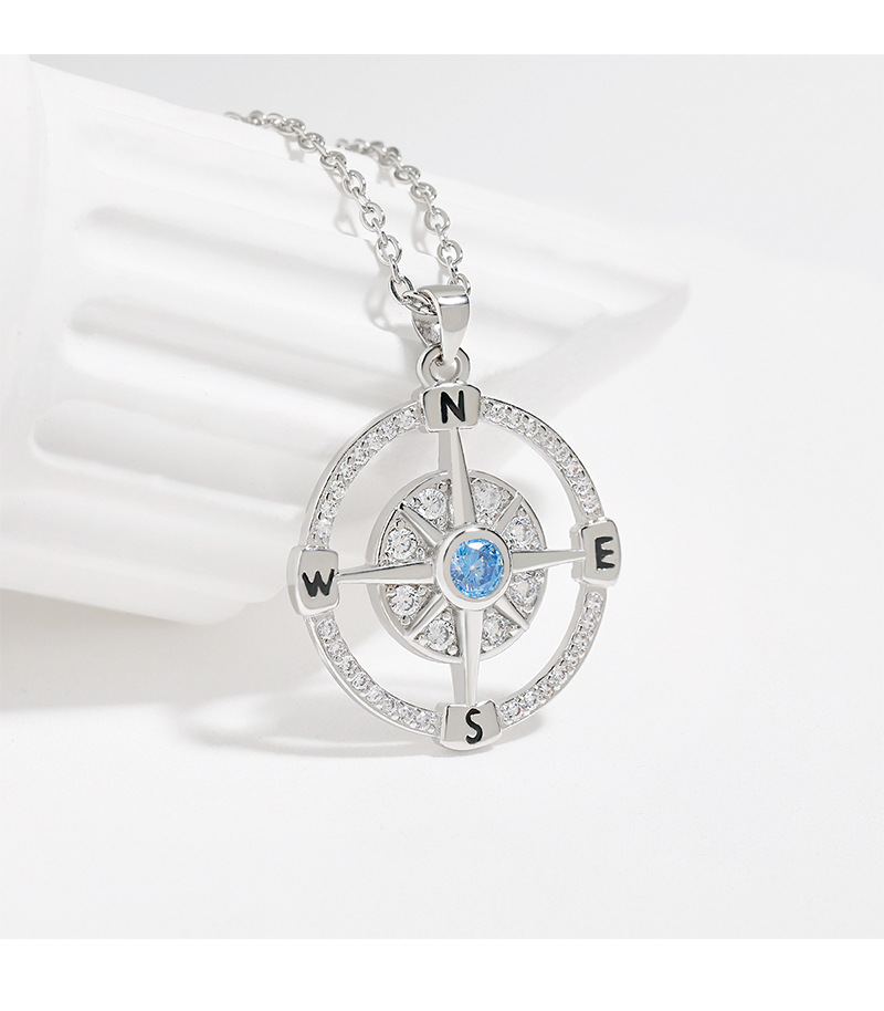 Collana minimalista hip hop, collana con bussola scavata, famosa su Internet, di fascia alta, stellata_voghion.com