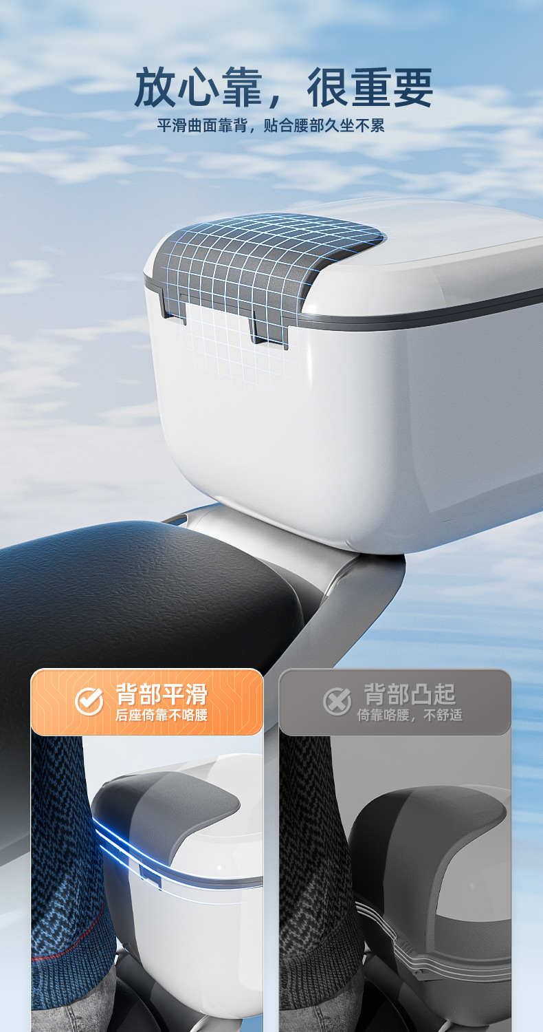 Universal Electric Vehicle Trunk, Niu Electric Scooter Trunk, Large Capacity Storage Box, Motorcycle Storage Box Wholesale