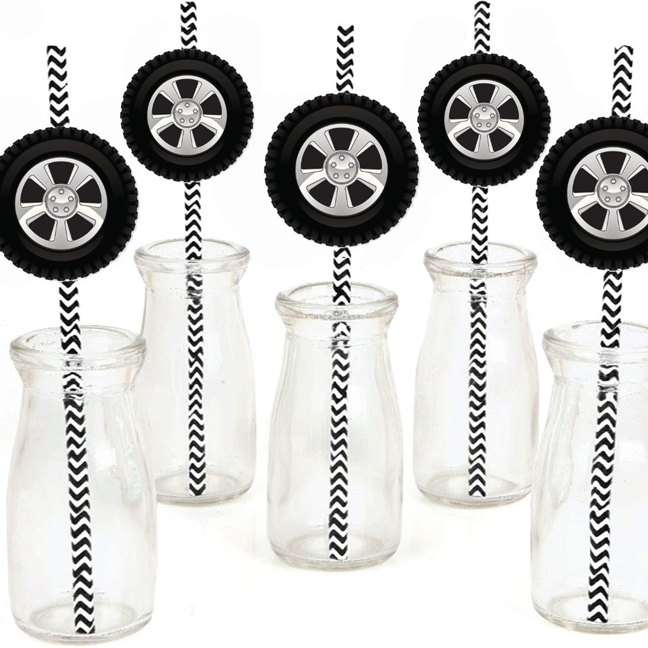 Fiesta transfronteriza decoración creativa paja de neumáticos de papel paja desechable decoración de bebidas degradables