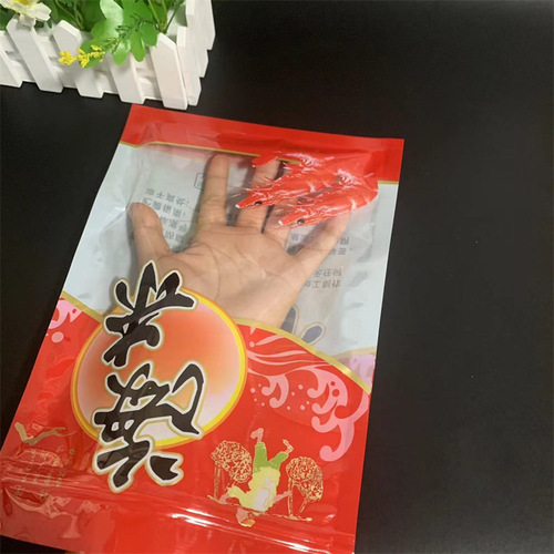 Red Seafood Zipper Bag for Shrimp and Shrimp Skin, Light Surface Food Plastic Bag, Shrimp Preservation Bag, Shrimp Packaging Bag