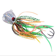 61g/83g Flat Lead Head Bait with Hairy Lures, Flowing Multicolor Hair Ribbons, Lead Fishing Lures, Artificial Baits, Boat Fishing Baits