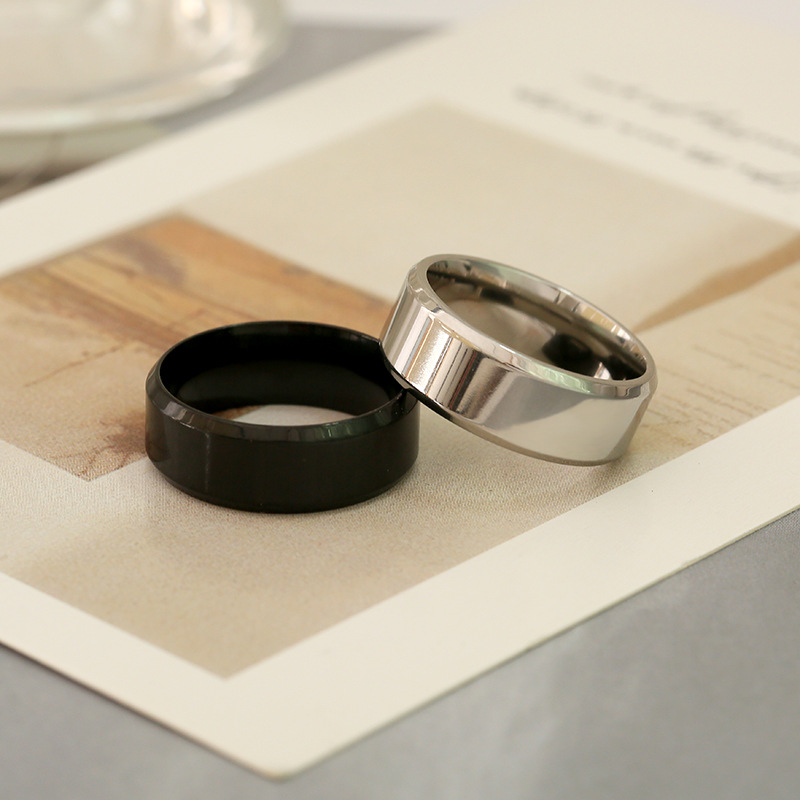 Daily Occasion Stainless Steel Material Fashion Solid Color Stainless Steel Polishing Unisex Rings