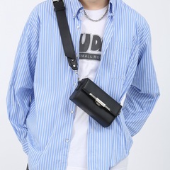 Shoulder bag men's new fashion brand ins small square bag men's bag mobile phone bag PU box bag crossbody bag women's fashion brand