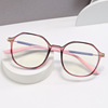 New round frame anti -blue light glasses trendy wearing TR box flat light mirror can be matched with a retro frame trend