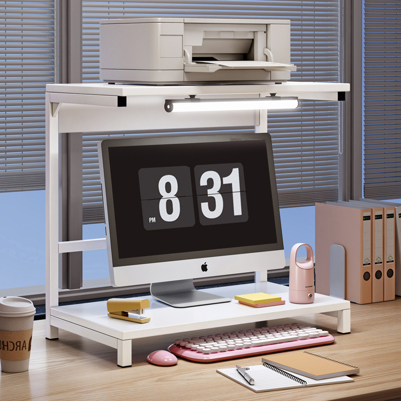 Computer Monitor Stand with Light, Computer Desk Shelf, Office Desk Desktop Storage, Printer Rack Computer Monitor Stand with Light, Computer Desk Shelf, Office Desk Desktop Storage, Printer Rack
