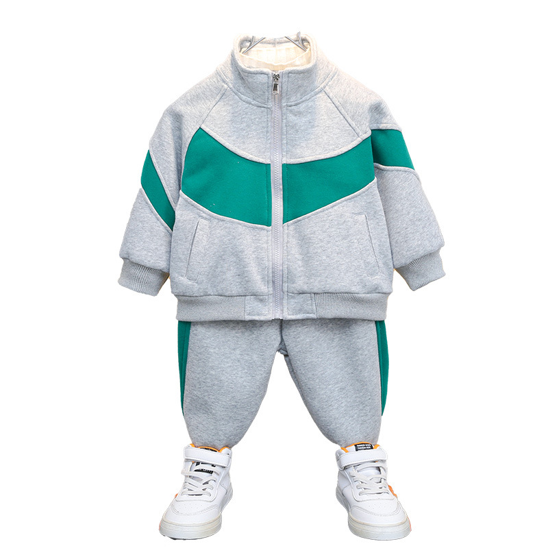 6391 Traje de terciopelo para niños 2025 nuevo estilo fresco y atractivo ropa de invierno suéter grueso niño bebé otoño e invierno