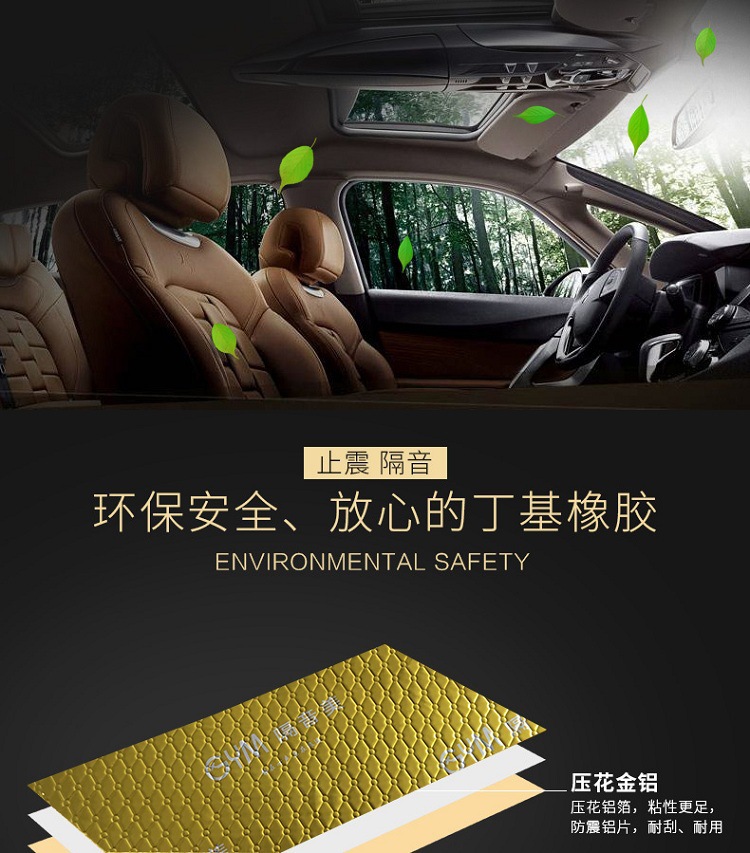 Car Shock-Absorbing Cotton Pad Material, Noise-Reducing Self-Adhesive Sound-Absorbing Cotton, Rv Insulation Butyl Rubber Damping Sheet, Cross-Border Exclusive Supply
