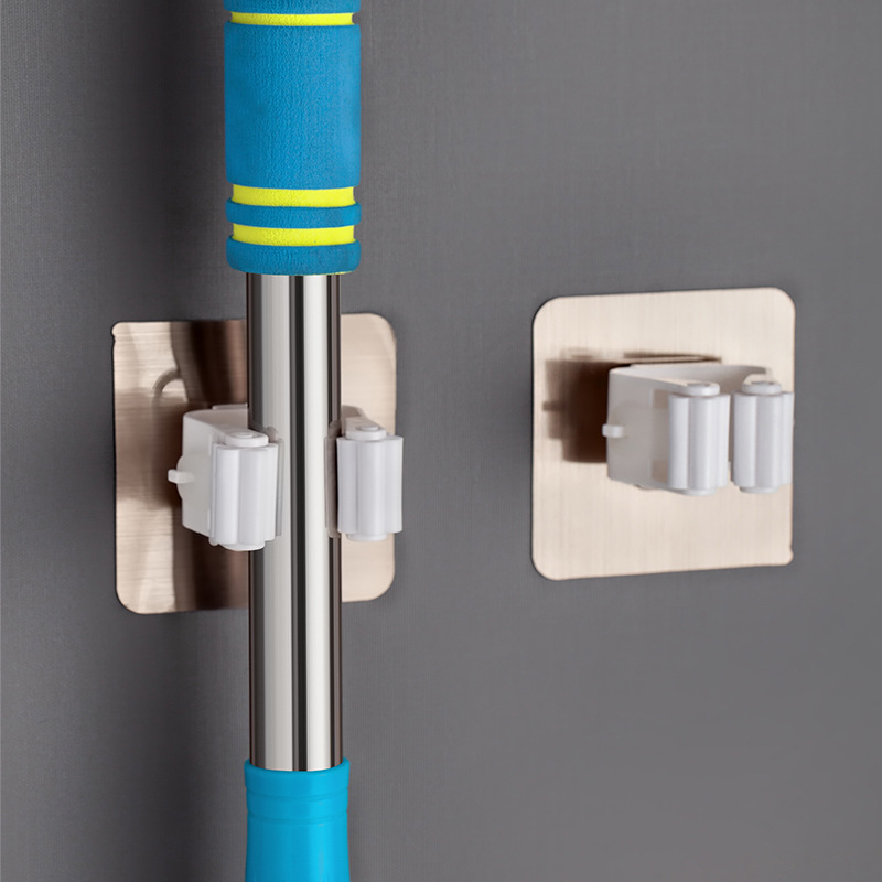 Stronghold Clothes Peg Towel Hook Bracket No-Trace Sticky Tape Mop Hook Wholesale Mop Hook Clip