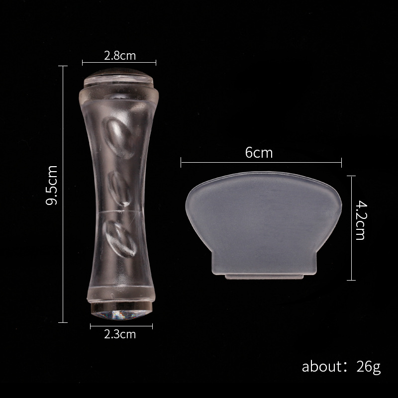 Herramienta de transferencia de impresión de sello de silicona de doble cabeza de uñas de Venta caliente transfronteriza