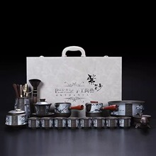 寒梅富贵功夫茶具木质侧把茶壶茶杯整套泡茶器复古泡茶器送礼礼盒