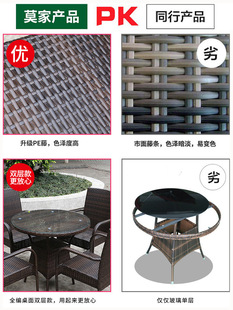 Outdoor Single Chair Rattan Table and Chair Courtyard Garden Leisure Rattan Chair Terrace Waterproof Sun Protection Outdoor Rattan Chair