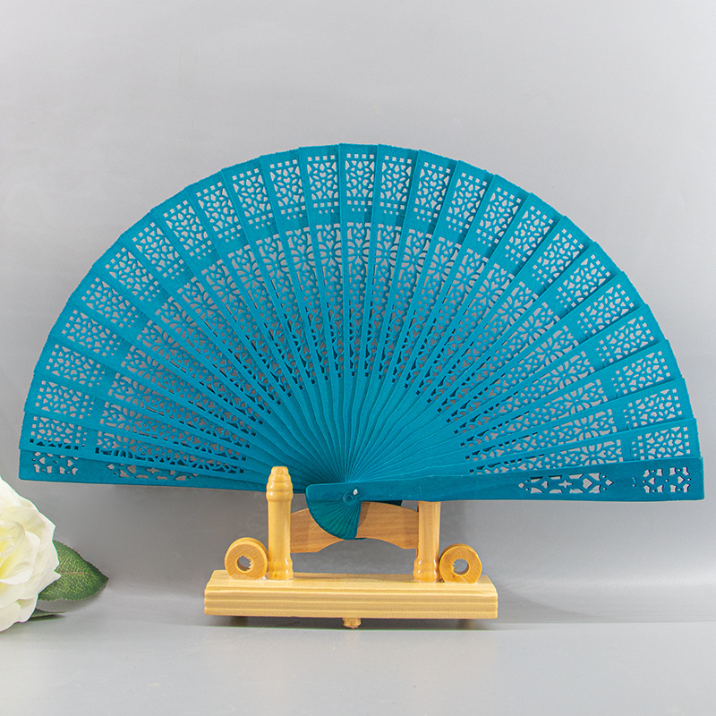 Ventilador de madera verde lago