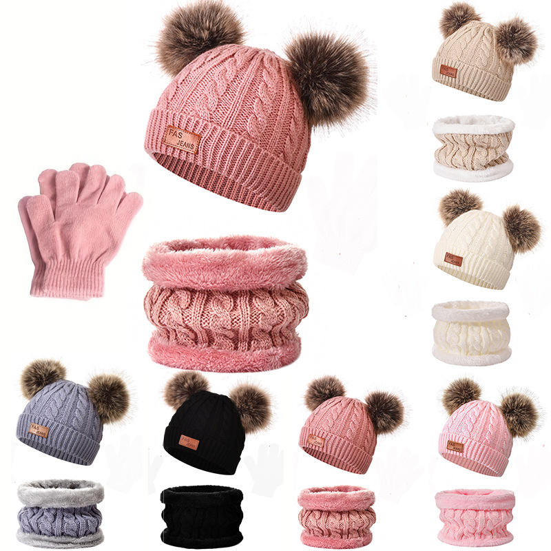 350g Weight Scarf, Hat, Gloves Classification Beanie Hat Hats Type Women's Simple Style Classic Style Color Block Beanie Hat