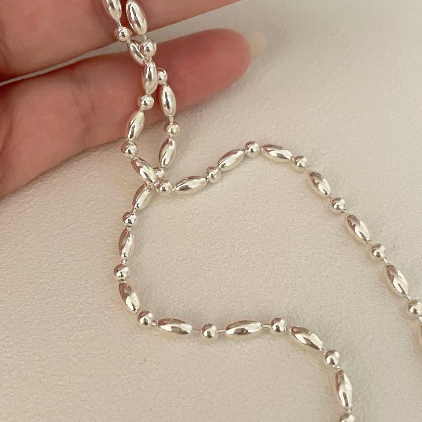 Solid Color Pattern 925 Sterling Silver Plating Solid Color Necklace