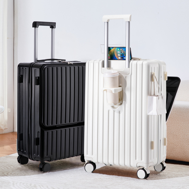 20 pulgadas multifuncional frente abierto maleta para estudiantes nuevas maletas de tracción duraderas ruedas universales