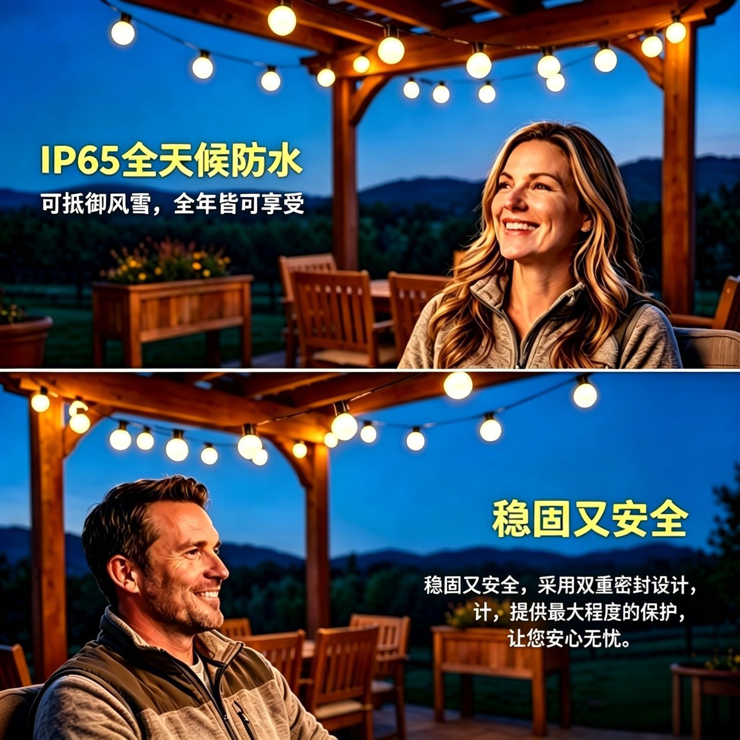 LED string string solar G50 bulb string exterior impermeable bola decoración lámpara camping skylight