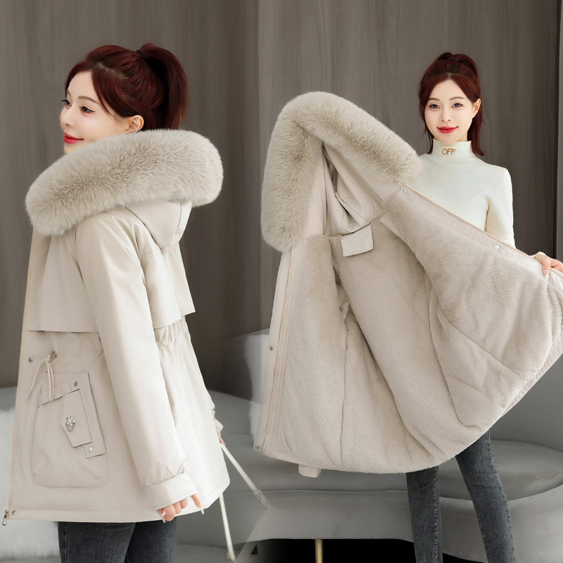 Comercio exterior adición de invierno 2025 nuevo estilo de superando la ropa de algodón de mujer versión corta de la chaqueta de algodón suelta