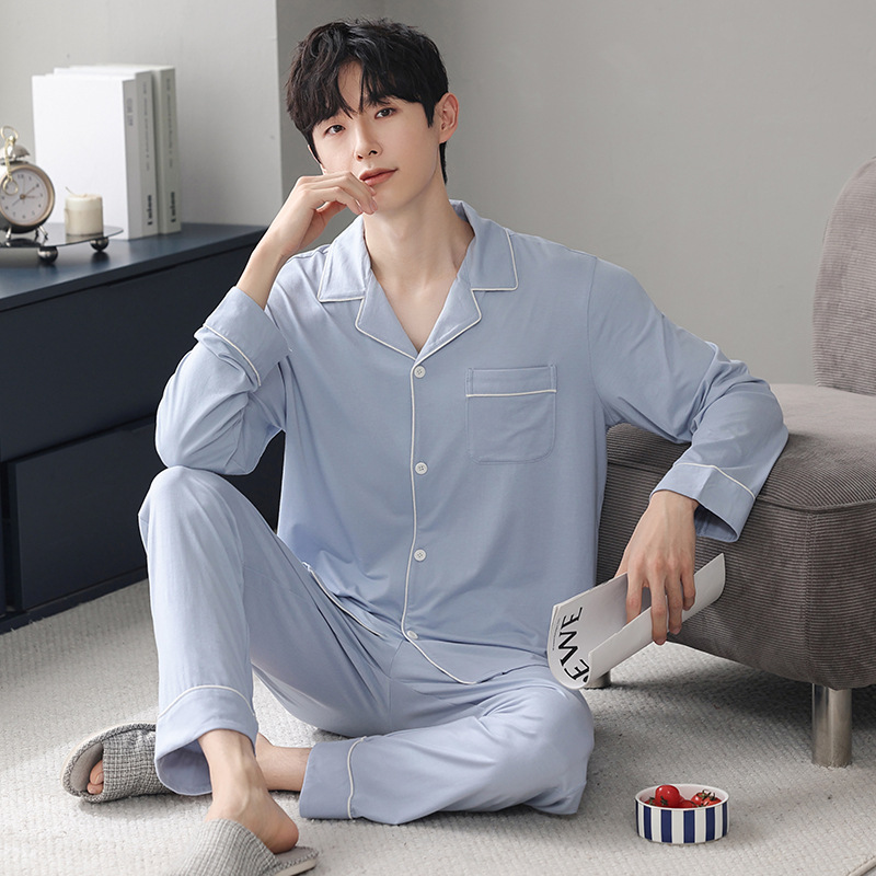 Pijamas para hombres 2024 nuevo hielo de invierno y otoño hombre de gran tamaño de alta sensación moda ropa de casa primavera y otoño mangas largas