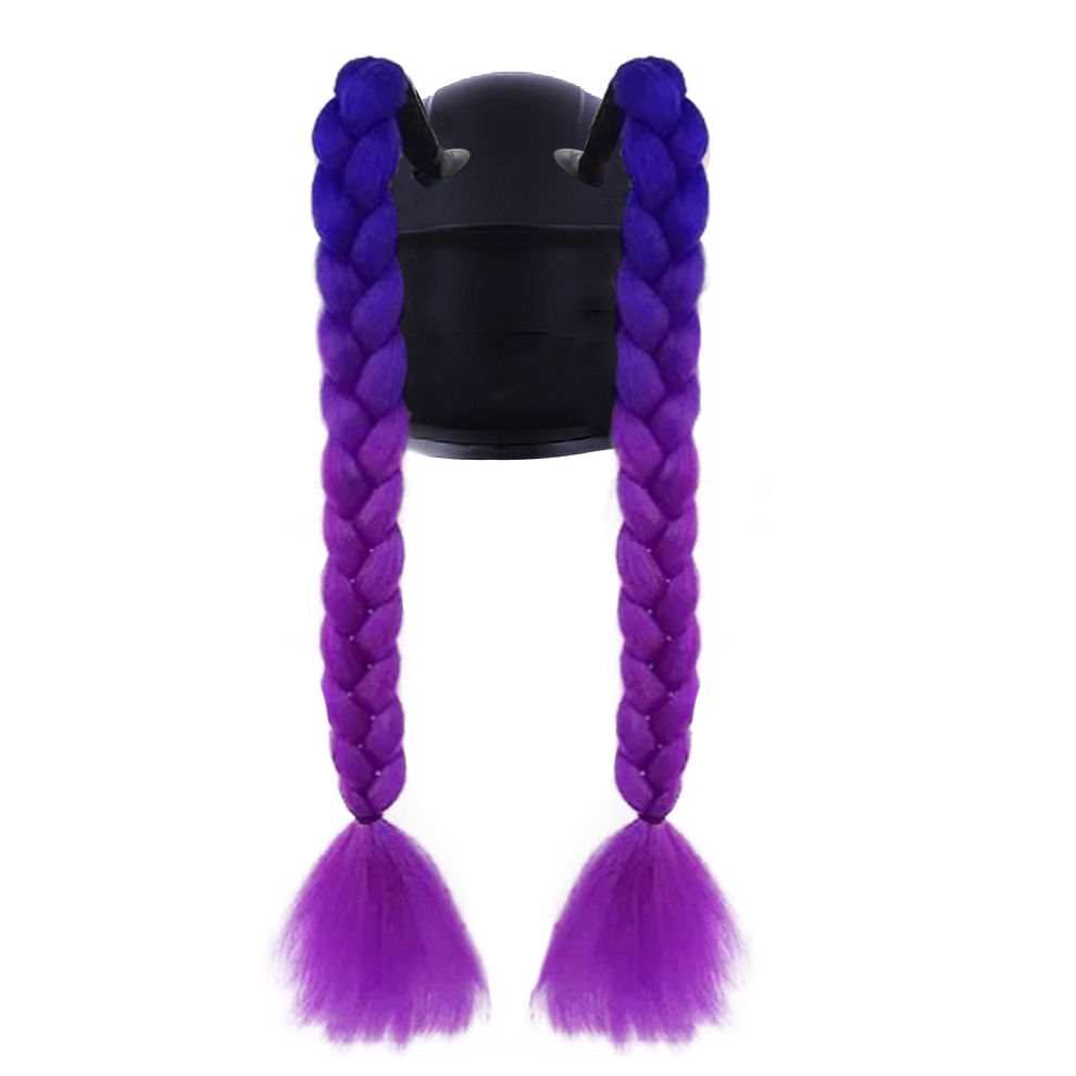 Peluca trenzada decorativa para casco de motocicleta