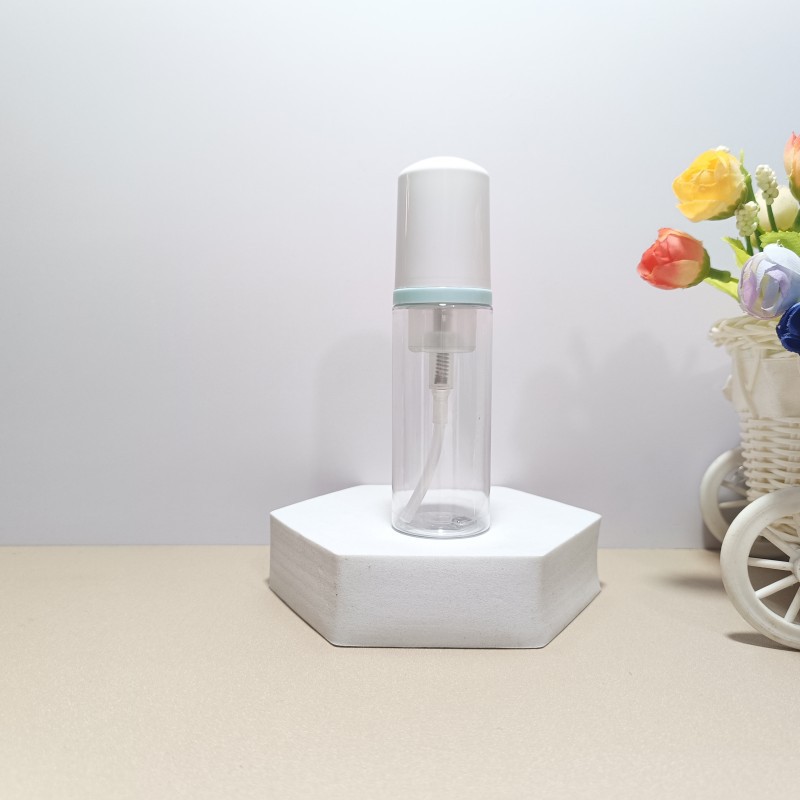 30 dientes PET mousse transparente botella 30ml100ml limpiador facial espuma botella champú espuma botella de pie en stock