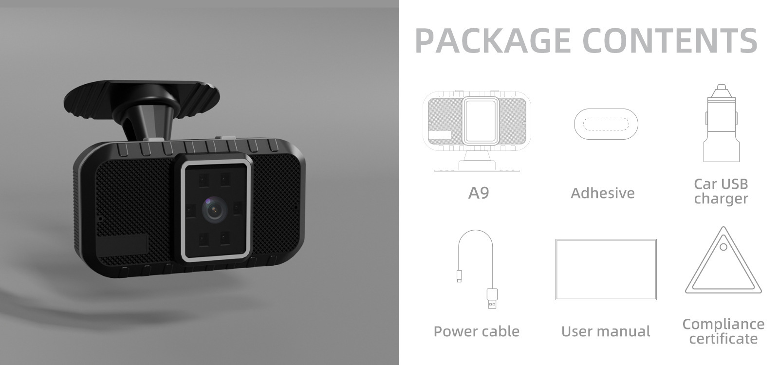A9 Cross-Border Anti-Fatigue Safety Driving Device Driver Drowsiness Alarm Driving Camera Safety Warning Reminder Device