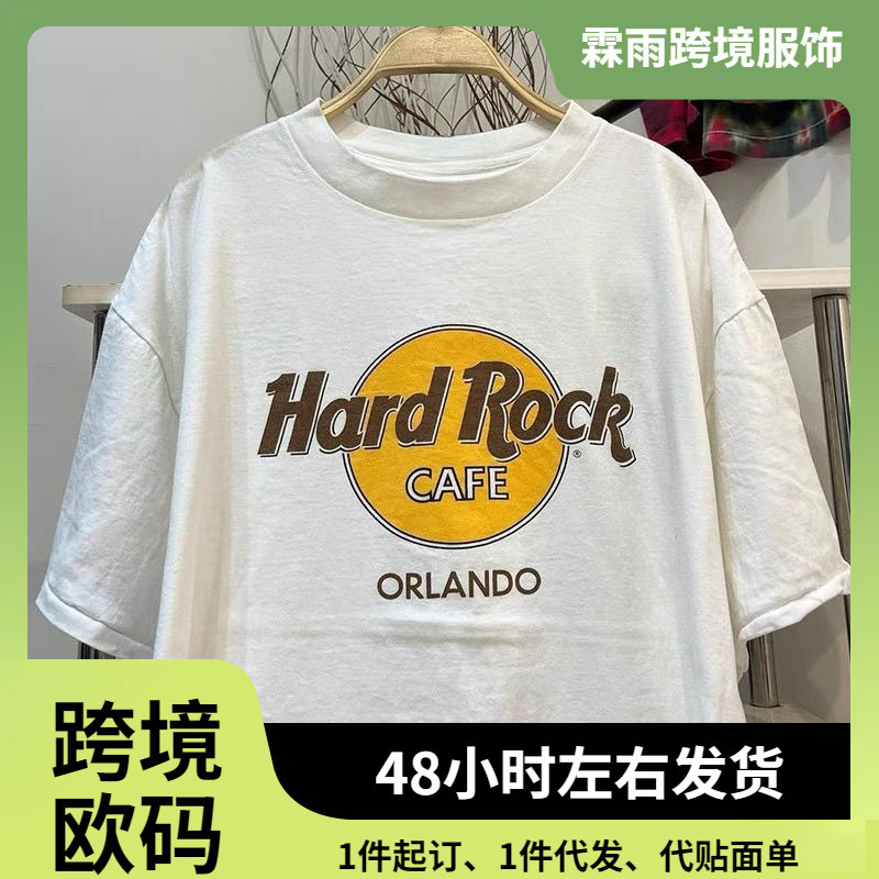 European, American Blues Heavy Metal Rock Hard Rock Band Short-Sleeved T-Shirt Retro High Street Men's Summer Cotton