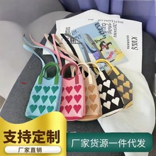 时尚迷你手机包针织包小众韩版百搭单肩斜跨包零钱包手拎包