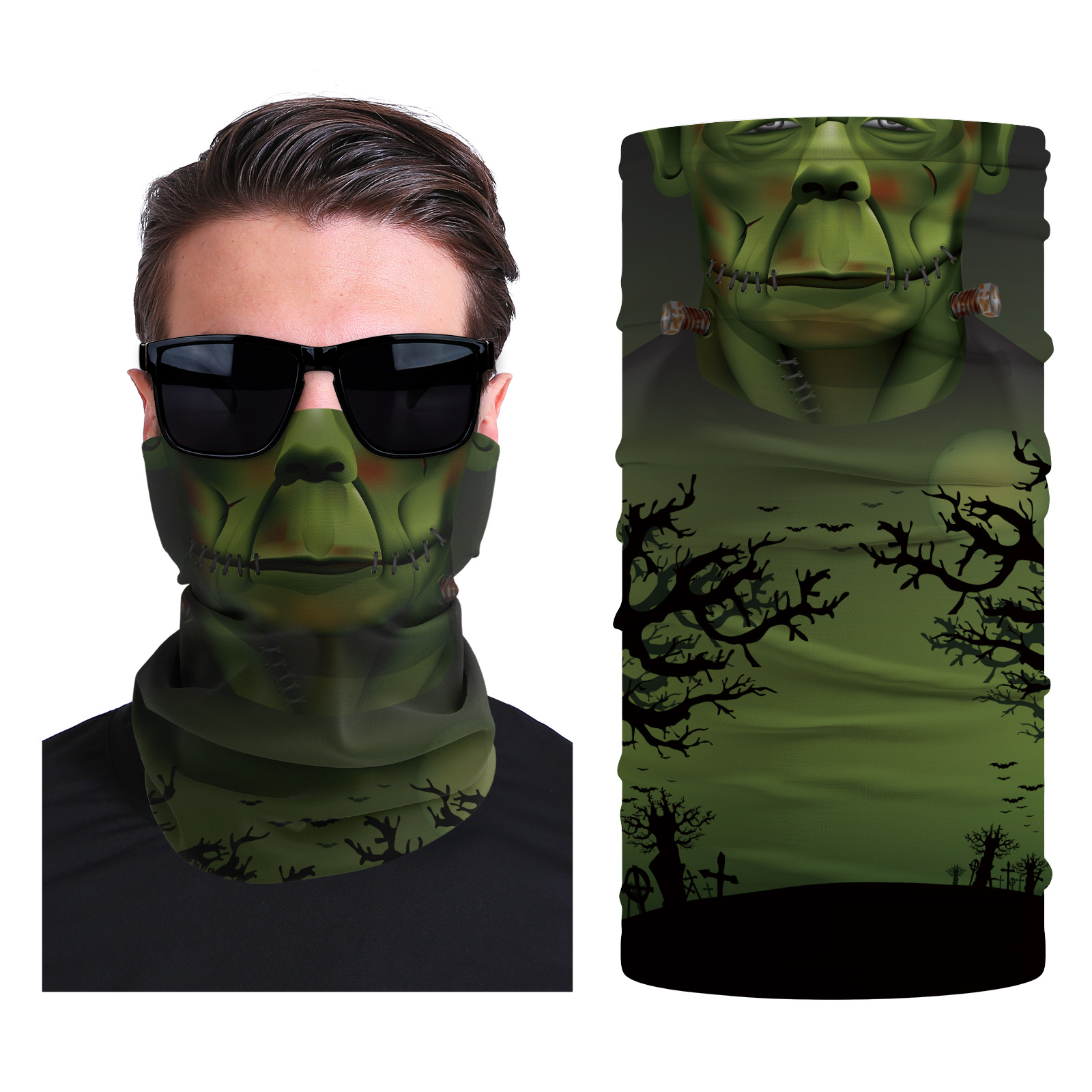 Xun hui transfronterizo media cara cráneo bufanda mágica sombrilla de viaje al aire libre máscara de equitación cuello de protección uv