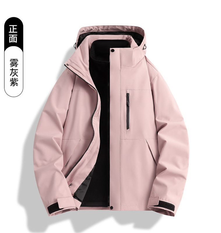 新款冲锋衣摇粒绒内胆保暖可定制LOGO冬季现货服装男女连帽登山服|undefined