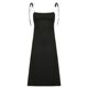 in stock Europe and the United States cross-border summer new black suspender skirt women's side waist small pleated waist slim dress wholesale