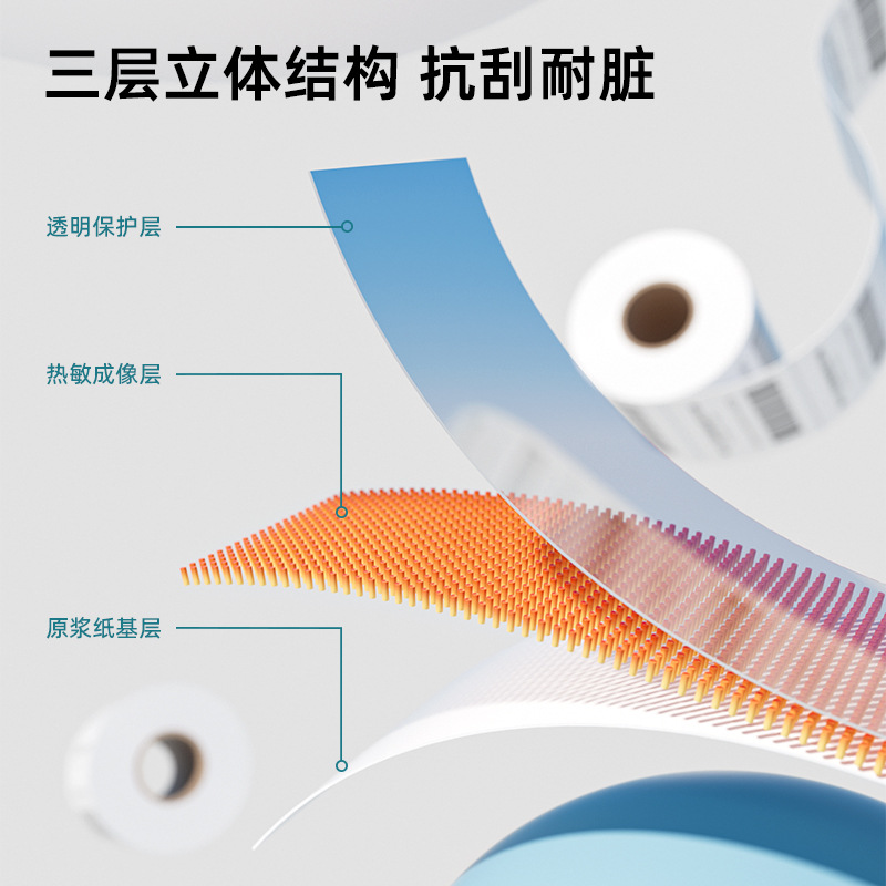 得力ZG305莱茵河长效三防热敏标签纸60_30mm-750枚(白)(1卷_筒)