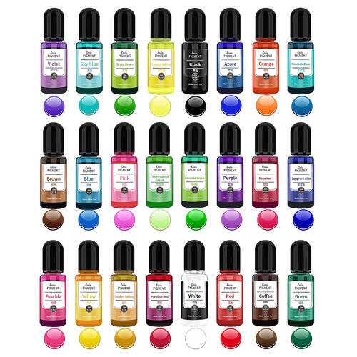 Factory direct sales 24-color cross-border Amazon universal toner epoxy resin AB glue DIY material dyeing color essence