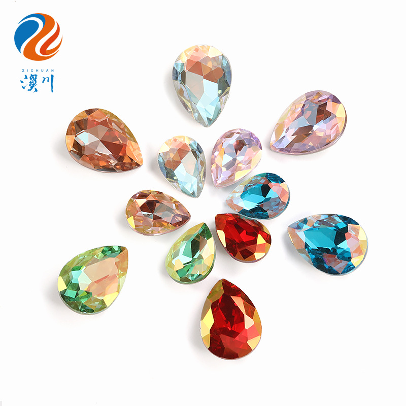 Glass silver washing drop-shaped