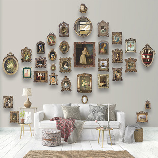 European-style photo wall combination frame niche decoration wall hanging photo frame porch sofa background picture frame wall decoration table