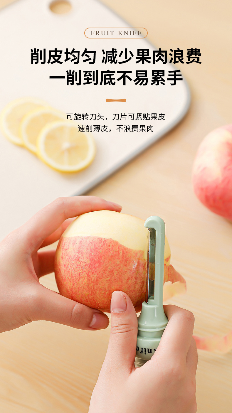 Obstmesser, Doppelkopf 2-in-1 Schälmesser, tragbar