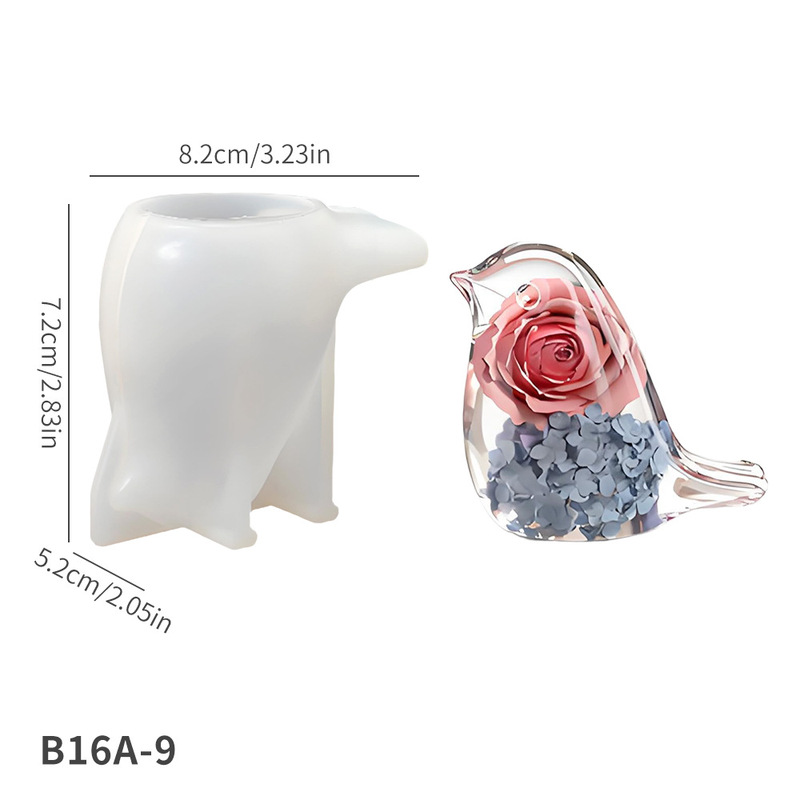 新品立体小鸟滴胶模具diy可爱小鸟车载摆件水晶滴胶镜面硅胶模具|undefined