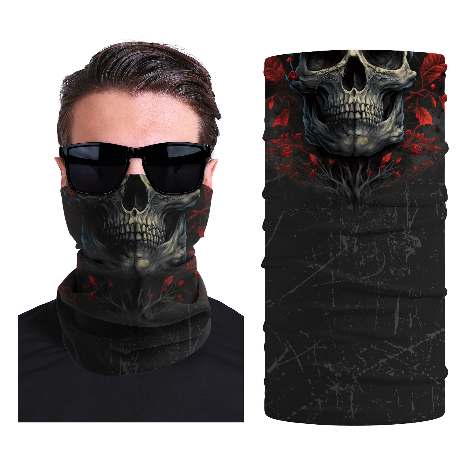 Xun hui transfronterizo media cara cráneo bufanda mágica sombrilla de viaje al aire libre máscara de equitación cuello de protección uv