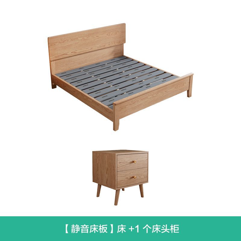 Cama de madera sólida de cera blanca de Fanyi 1.8m cama doble cama principal 1.2m 1.35m 1.5m simple cama de almacenamiento
