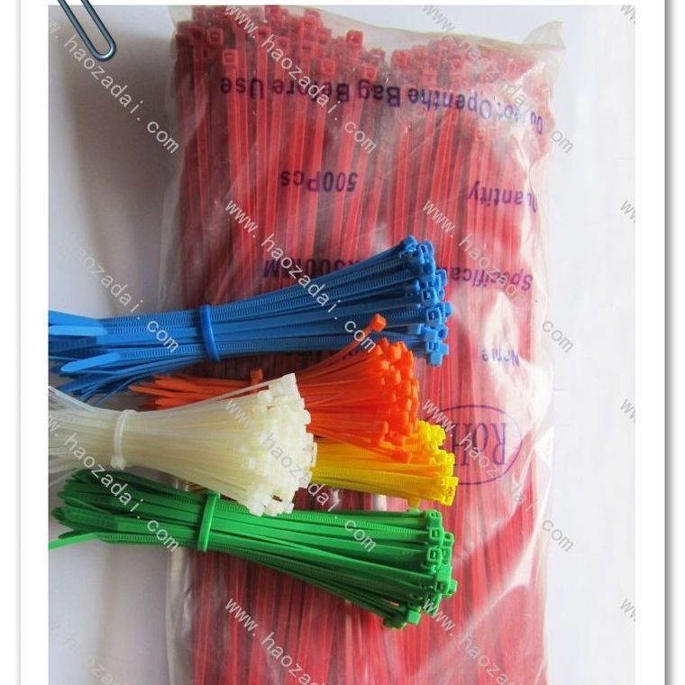 厂家批发彩色尼龙扎带4.8x450mm 自锁式尼龙扎带白色尼龙扎带