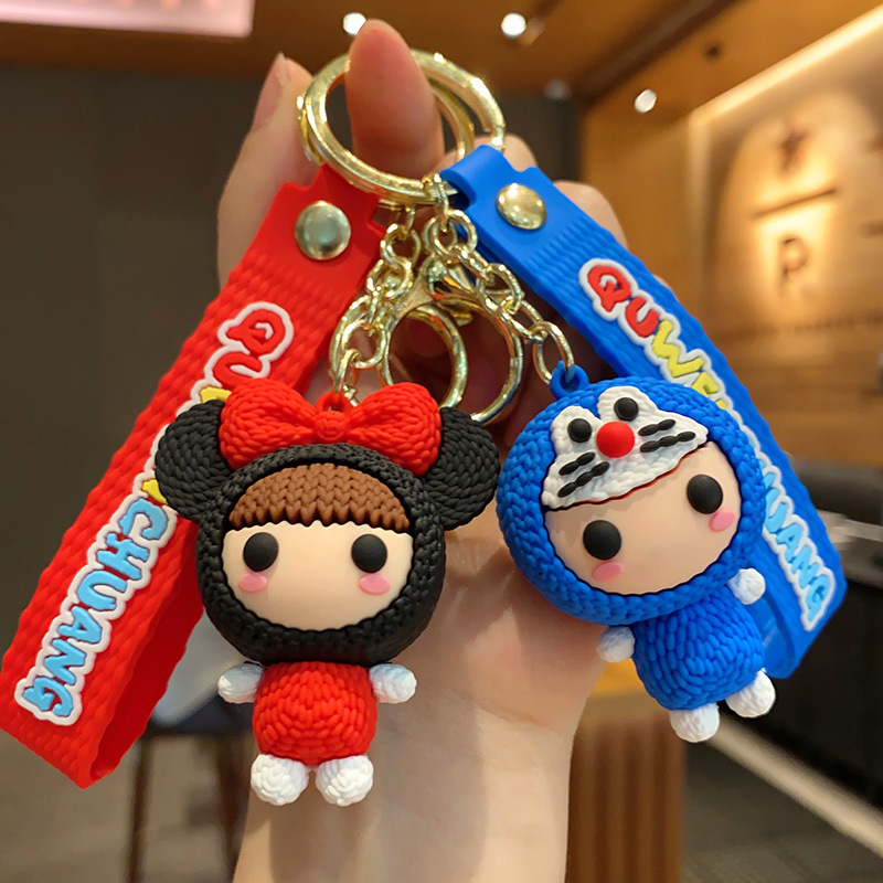 Cordero Minnie llaver adorable gato Dingdong estereoscópio muñeca de silicona colgante pareja bolsa de automóvil colgante regalo