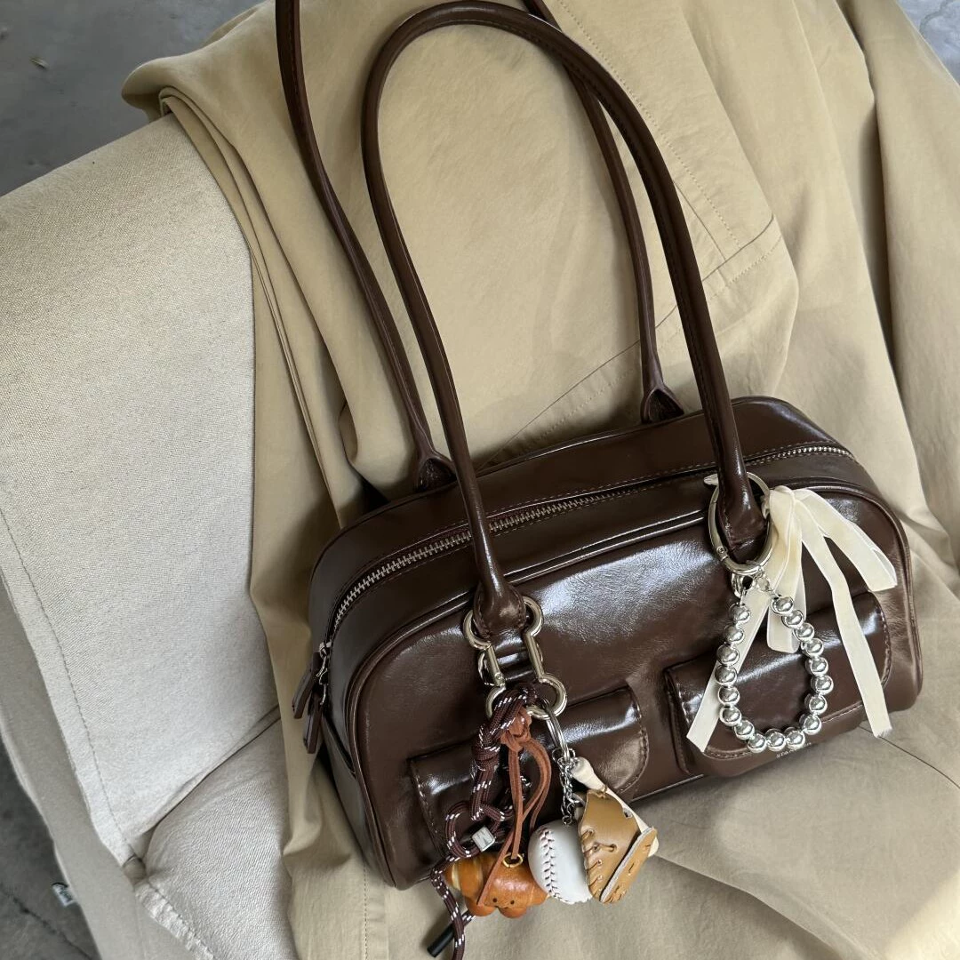 Новая сумка для боулинга осень-зима 2025 года, в том же стиле, что и у Сю Юньчжэнь, большая вместимость, на одно плечо, подмышечная сумка