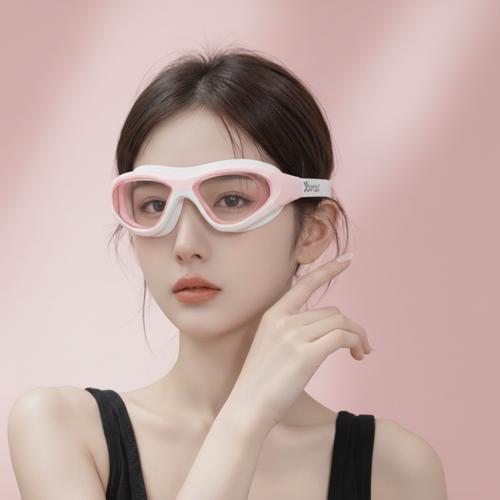 Juego de Gafas y Gorro de Natación para Mujer de Policarbonato, Antiempañante e Impermeable, para Natación y Buceo