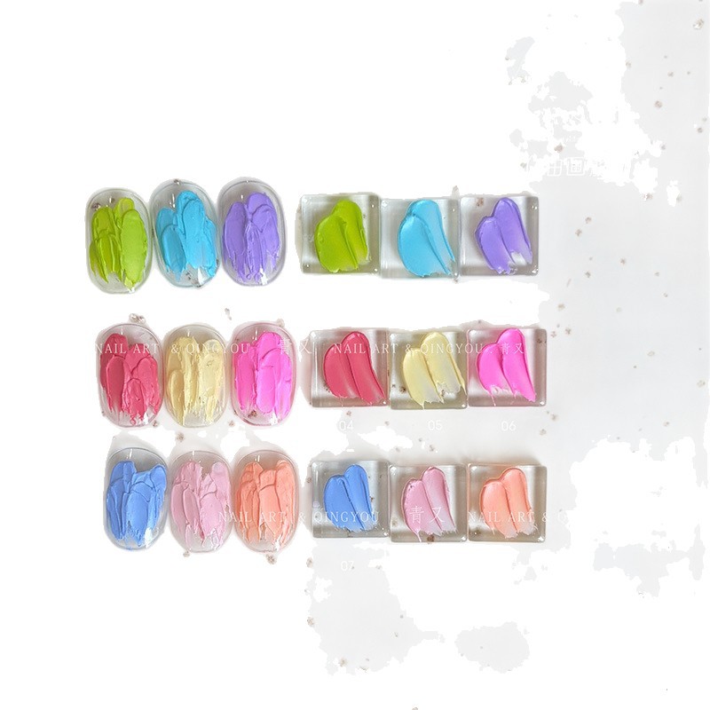 Nuevo estilo de manicura Jiugongge Pegamento para palmaditas Pegamento para pintura al óleo Pegamento para pintura degradado Pegamento para esmalte de uñas de color nude para tienda de uñas