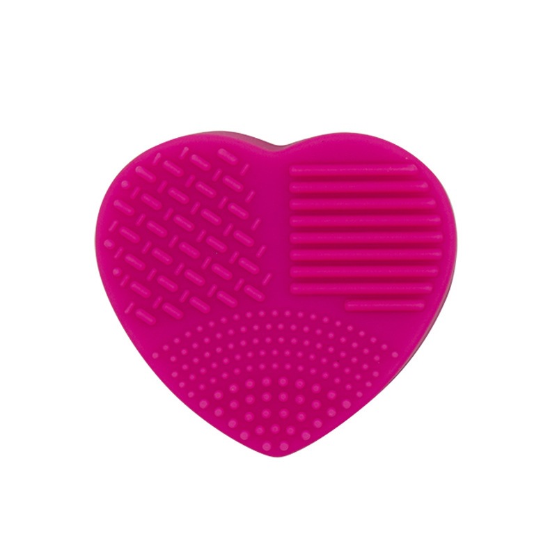 Caja de lavado en forma de corazón esponja de silicona cariño cepillo de maquillaje caja de limpieza en seco caja de limpieza de cepillo de maquillaje de doble uso