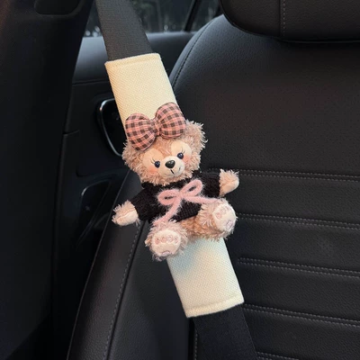Shirley Mei Duffy Car Seat Seat belt shoulder pad - raspberry-rose-white-shoulder-pads