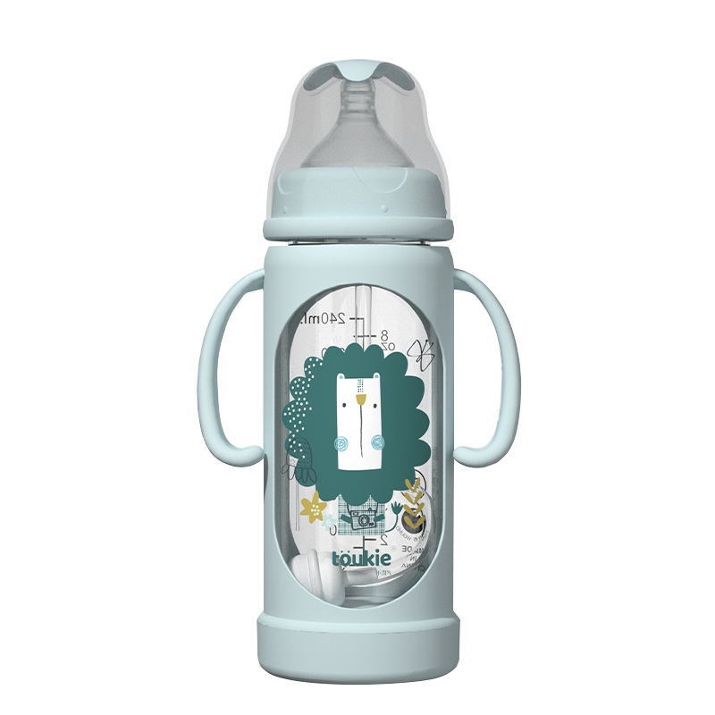 Toukie travieso recién nacido botella de alimentación de vidrio bebé de ancho calibre anti-choke leche anti-flatulencia botella de alimentación del bebé