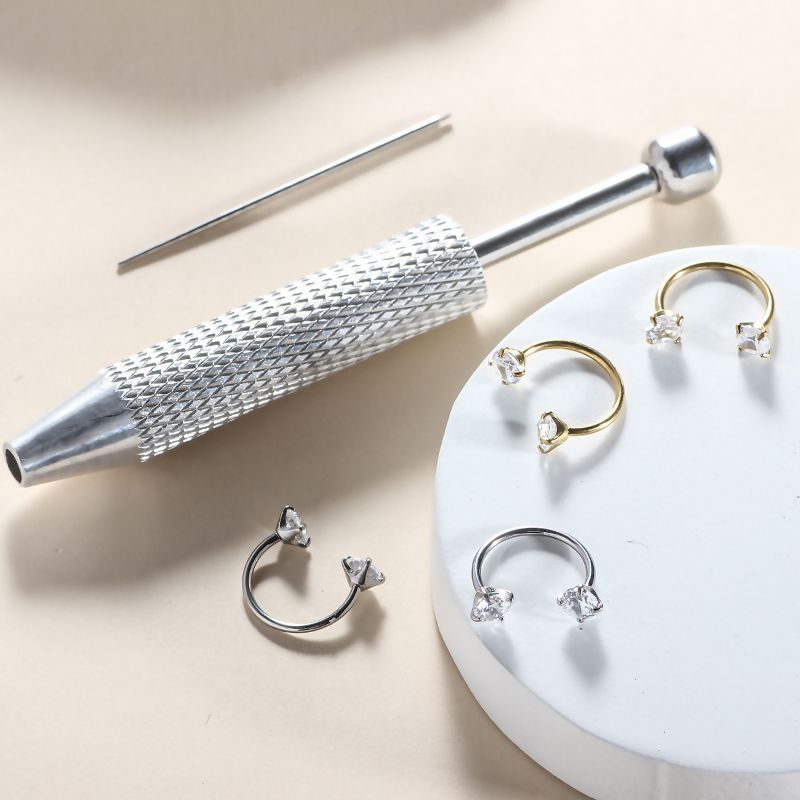 Labret piercing jewelry detail image